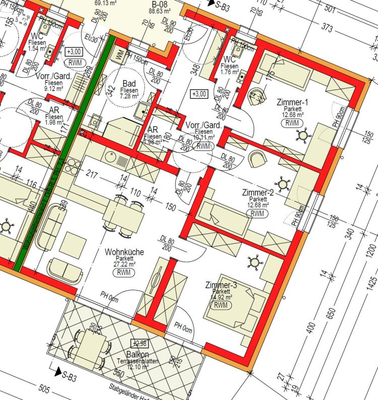 Grundriss Haus B Top 8